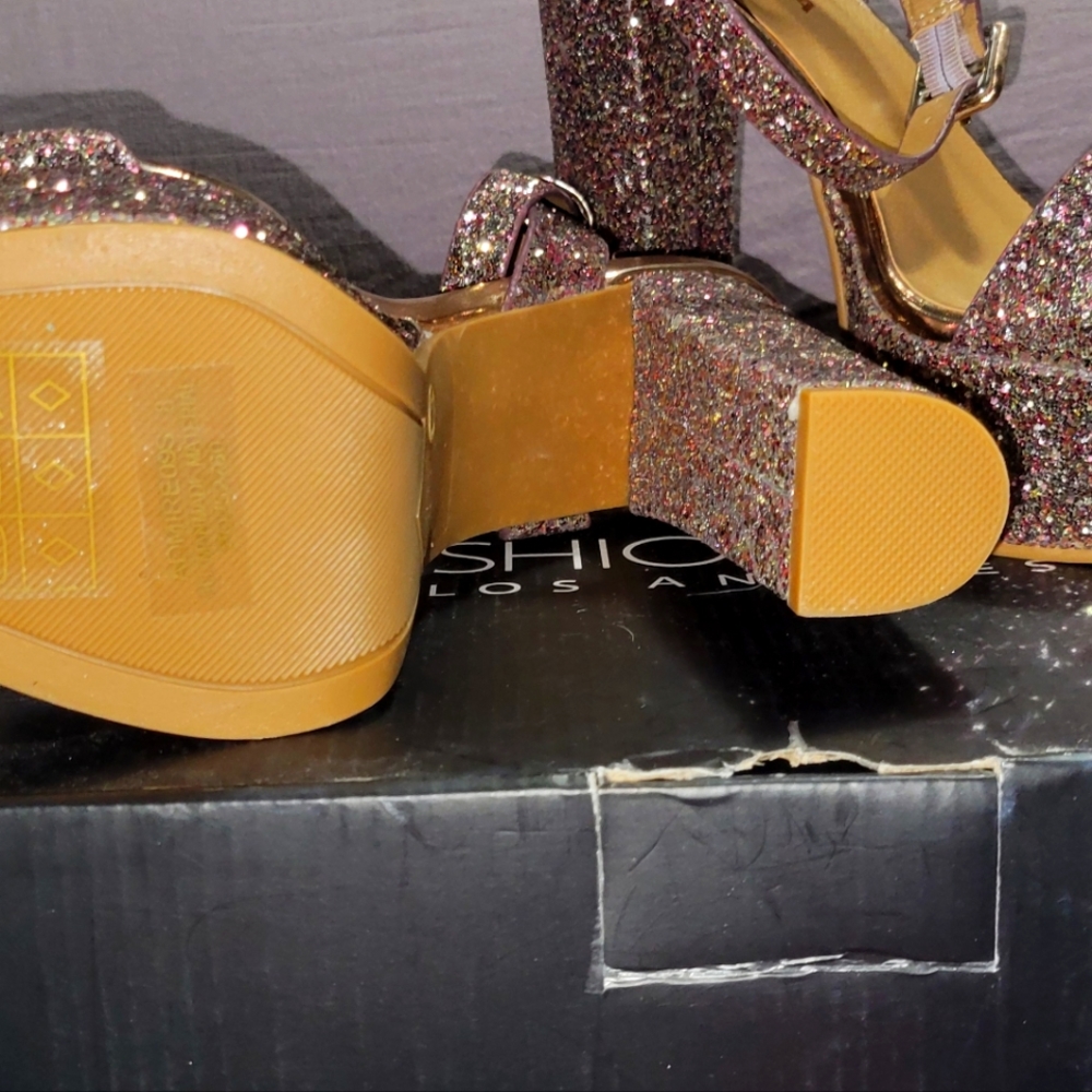 Blush Sparkle Party Pump Heels - Picture 3 of 4